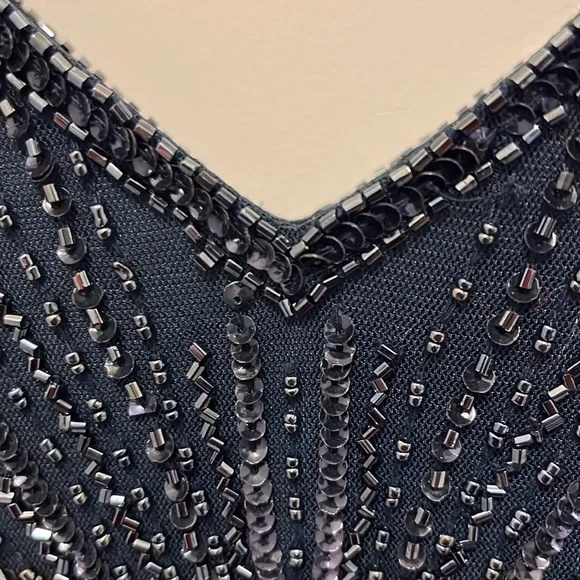 Gorgeous beaded navy dress size 14 - Picture 7 of 12